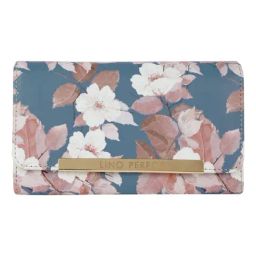 Lino Perros Blue Small Printed Tri-Fold Wallet for Women-46