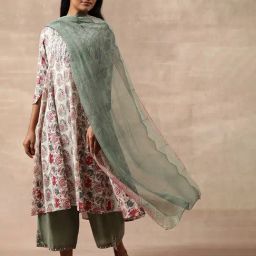 Folksong Green Printed Dupatta-picture-42