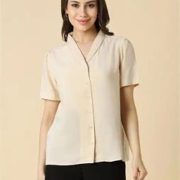 Allen Solly Beige Rayon Regular Fit Shirt-image-28