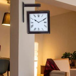 CHRONIKLE Square Rosewood Brown Wood Wall Clock-33