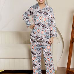 Stuffie Land Girls Printed Shirt with Trousers-image-47