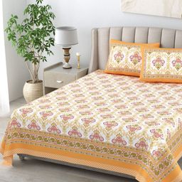 Urban Jaipur Kaya White Ethnic Motifs Cotton 230 TC Double King Bedsheet Set-2.41mX2.74m-image-67