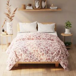 KOPA Romelio Brick & Blue Microfibre Floral Double Comforter-20