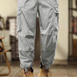 VOOTER Men Relaxed Cargos Trousers-image-17