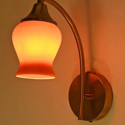 SOMIL Orange & Gold-Toned Glass Wall Lamp-15