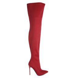 London Rag Women's Burgundy Stiletto Booties-image-90