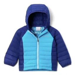 Columbia Kids Powder Lite Blue Color Block Full Sleeves Jacket-image-90