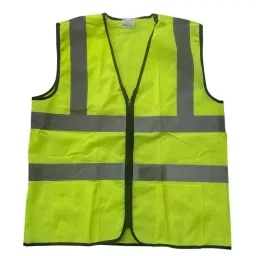 GENERIC 50.8mm(2 Inch) Tape Green Plain Zip Type Reflective Safety Jacket-48