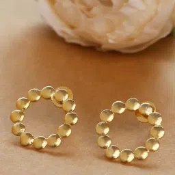 Johori Circle Golden Stud Earrings-image-2