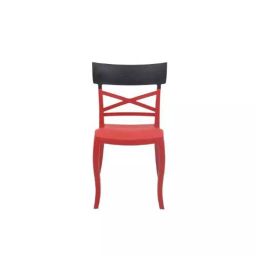Supreme Cruz Plastic Red & Black Without Arm Chair (Pack of 2)-30