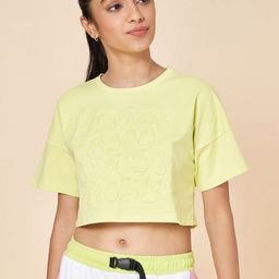 Coolsters by Pantaloons Girls Mandarin Collar Extended Sleeves Applique Boxy T-shirt-image-90