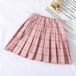 Xsole Girls Checked Pleated Mini Skirt-image-94