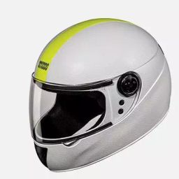 Studds White With Fluorescent Yellow Strip Large (580 mm) Full Face Helmet, Chrome Elite-image-84