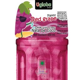 UGlobe Red Grape Flavoured Drink with Chew Coco De Nate, 10.82 fl oz ℮ 320 ml image 1