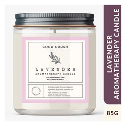 Coco Crush Lavender Aroma Jar Candle -100% Pure Soy Wax 25Hr+ Burn Time Candle - 85g-21