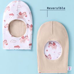 Ben Benny Interlock Knit Reversible Monkey Cap With Unicorn Print Light Pink & Peach - Diameter 10.5 cm-24