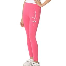 Plan B Believe Text Printed Leggings - Bubblegum Pink-image-98