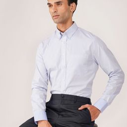 FASHION FORMAL Men Classic Fit Spread Collar Vertical Striped Cotton Formal Shirt-image-85