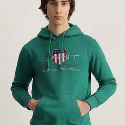 GANT Men Cotton Brand Logo Printed Hooded Sweatshirt-image-75