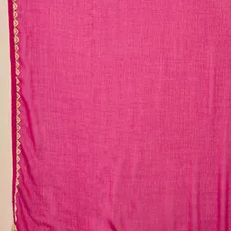 Sangria Embroidered Notch Neck A-Line Kurta With Trousers & Dupatta image 3