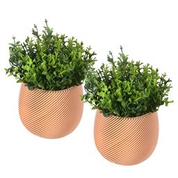 Kuber Industries Gold Toned & Green 2 Pieces Artificial Plants With Pot-31