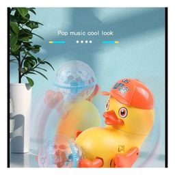 YAMAMA Top Rotating Flashing Duck Toy With Lights And Music - Yellow image 3