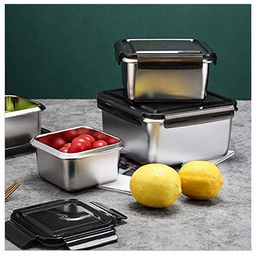 Femora Steel Square Container Airtight Leakproof Unbreakable Storage Container/Lunch Box - Set of 2 image 5