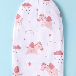 Ben Benny Interlock Knit Reversible Monkey Cap With Unicorn Print Light Pink & Peach - Diameter 10.5 cm image 5