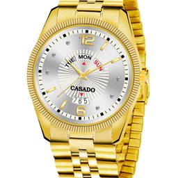 CASADO Men Textured Dial Bracelet Style Analogue Watch CD-640-SILVER-GOLD-DD-image-89