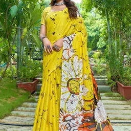 LeeliPeeri Designer Floral Printed Bagru Saree-36