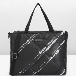 Caprese Abstract Print Structured Handheld Bag with Quilted Detail-19
