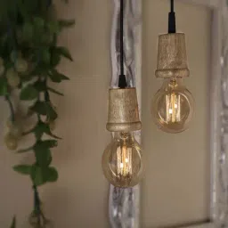 Homesake Natural Wood Hanging Lamps - Set of 2 (Bulb not included)-image-5