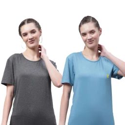 Vimal Jonney Blue & Grey Cotton Logo T-Shirt - Pack Of 2-picture-47