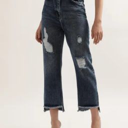 Elle Mid Blue Distressed Regular Fit Mid Rise Jeans-picture-20