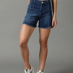 SHOWOFF Blue Regular Fit Shorts-image-37