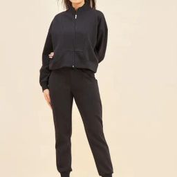 Sweet Dreams Black Mock Collar Track Suit-image-65