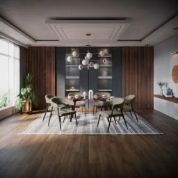 Godrej Interio Meridian Brown Tempered Glass 6 Seater Rectangular Dining Table-image-45