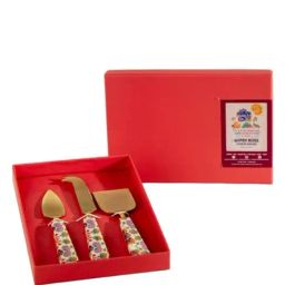 Freedom Tree Gypsy Rose Enamel Painted Steel Ceramic Cheese Set - Set of 3-40
