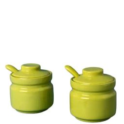 Freedom Tree Astral Green Solid Handcrafted Ceramic Pickle Jar - Set Of 2 image 3