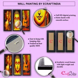 eCraftIndia Set of 3 Lord Ganesha Satin Matt Texture UV Art Painting image 5