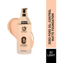 Matt Look Zero Pore Oil-Control Full Coverage Matte Foundation 02 Light - 45 ml image 1