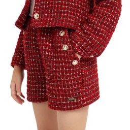 Guess Kids Red Black Boucle Regular Fit Shorts-image-48