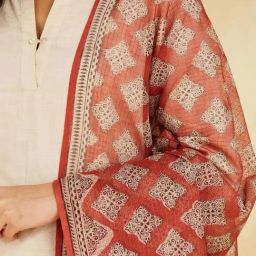 Fabindia Red Regular Fit Printed Dupatta image 5