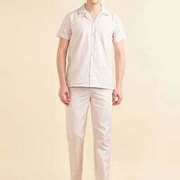 Sweet Dreams Cream Cotton Regular Fit Nightwear Set-image-4