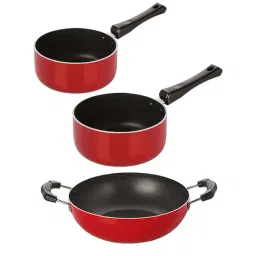 Nirlon Red Aluminium Non-Stick Coating Cookware Set of 3-33