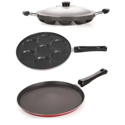 Nirlon Red Aluminium Non-Stick Coating Cookware Set of 3-picture-13