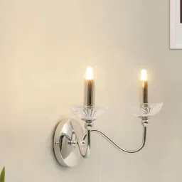 Kapoor E Illuminations 'Neri' Silver Metal 2-In-1 Wall Light-image-4