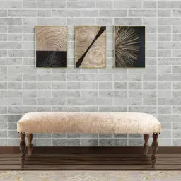 Ikiriya Cairo Solid Beige Wood 2 Seater Bench Sparkle Velvet Finish-22