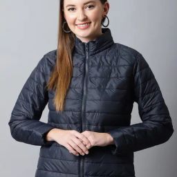 Cantabil Navy Quilted Jacket-image-15