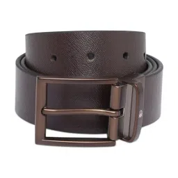 United Colors Of Benetton Brown & Black Bedrich Textured Leather Reversible Belt For Men-picture-40